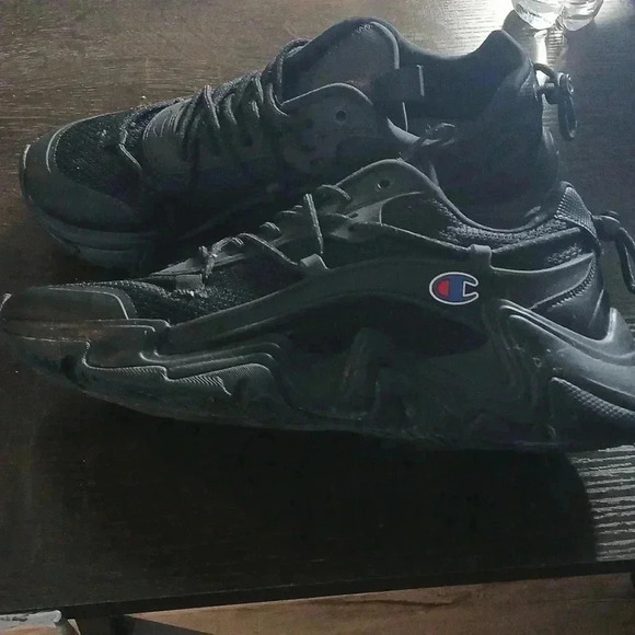 Champion sneakers..all black but the logo...worn once..smoke free home..enjoy - Picture 2 of 4
